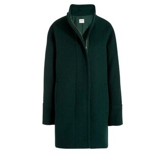 J Crew Factory City Evergreen Wool Blend Zipper Up Cocoon Coat Size 12